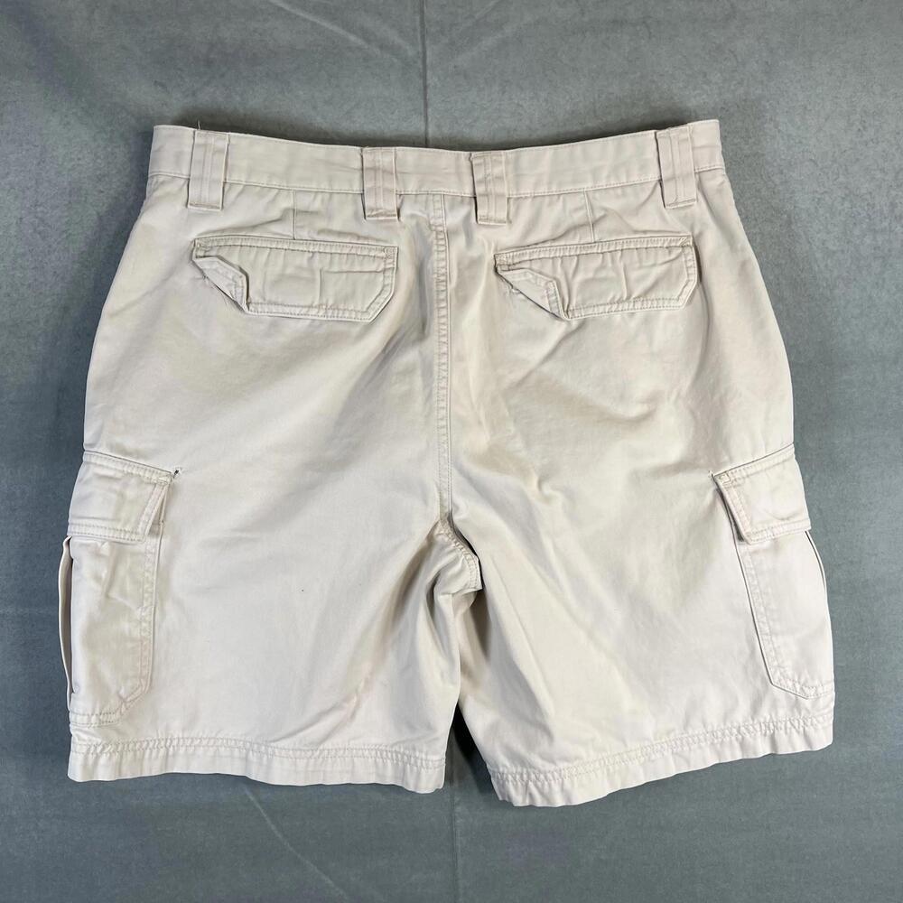 Croft & Barrow Cargo Shorts Mens 36 Cream 8" Inseam Utility Pocket Cotton - Picture 2 of 5